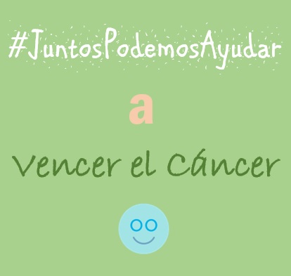 slide con escrita: juntos podemos ayudar a vencer el cancer