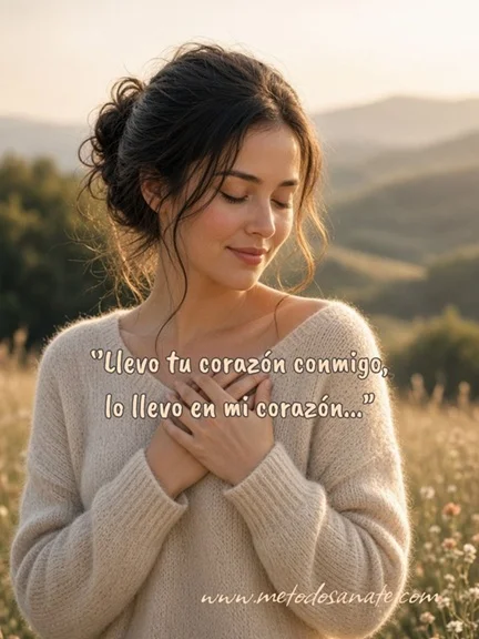 llevo tu corazon conmigo, lo llevo en mi corazon.poema.MetodoSanate
