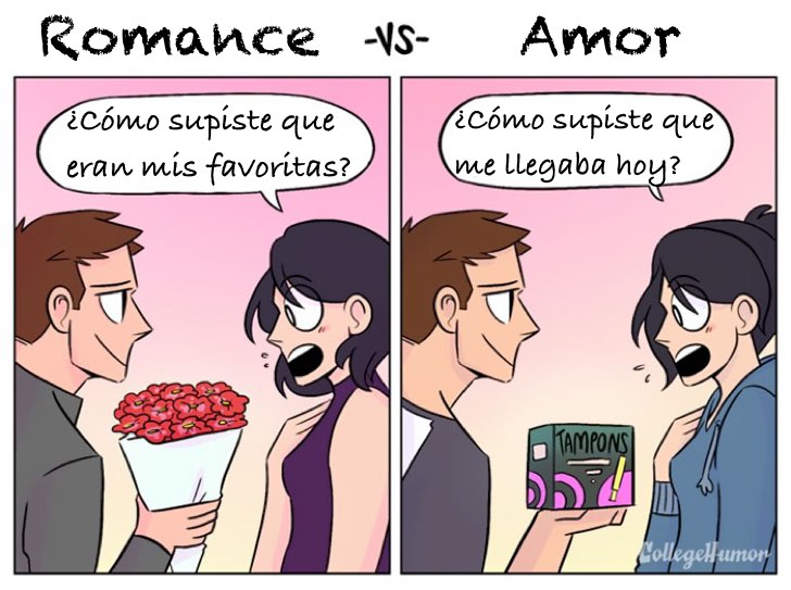 viñeta romance vs amor con frases positiva entre pareja