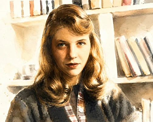 Sylvia Plath - retrato recreacion de IA