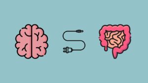 dibujo cerebro enchufe e intestino-desconectados