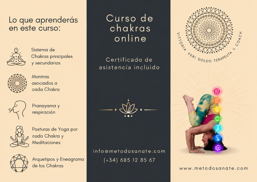 Curso de Chakras Online.Chakras Arquetipos.Chakras Eneagrama.Curso certificadoOnlineChakras.MetodoSanate
